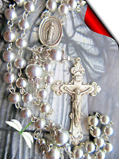 Vintage Estate Solid Sterling Silver  Rosary Blest Padre Pio picture