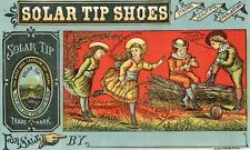 1800's SOLAR TIP SHOES*CHILDREN PLAY WITH HOOP & BALL*LOAG ENG. PR. LITHOGRAPH picture