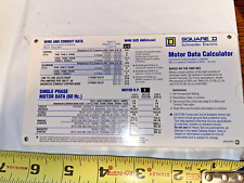 ALL PHASE ELECTRIC SQUARE D SCHNEIDER ELECTRIC SLIDE RULER motor data calculator picture