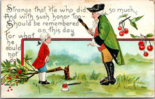 Postcard Humor Young George Washington Cutting Down Cherry Tree 1911 picture