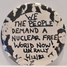 1982 Rally For Peace Nuclear Free World Disarmament March Protest Anti-War Pin picture