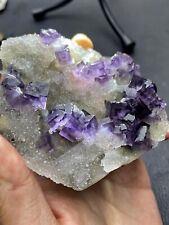TOP 169.4g Exquisite multi-layer purple window cubic fluorite mineral specimen picture