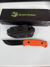 Glow Rhino Bohr Fixed Knife 3.75" PVD DC-53 Steel Drop Point Blade G10 Handle picture