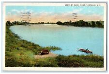 1938 Scene On Black River Man On Boats View Carthage New York NY Posted Postcard picture