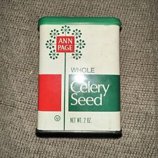 Vintage “Ann Page Whole Celery Seed Spice Tin” Original, Nice Graphic 2 Oz picture