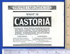 Original antique 1889 Castoria print ad with text in poem poetry verse format picture