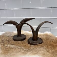 Vintage Pair Brass Lily Candle Holders, Ystad Metall-Sweden Reproduction picture