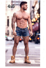 Shirtless Hairy Chest Male N Shorts Cut-Offs Muscular Legs Tattoos Gay 4x6 Photo picture