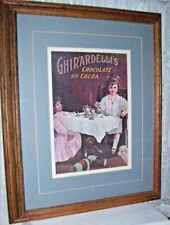Ghirardelli's Chocolate and Cocoa Large Oak Framed Advertisement picture