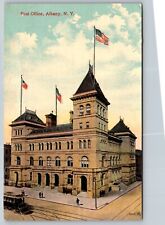 ALBANY NY-NEW YORK POST OFFICE BUILDING c.1912 VINTAGE POSTCARD picture