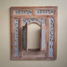 Blue Hand Carved Bali Window Frame picture