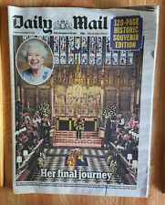 Daily Mail UK Newspaper 20 September 2022 - Queen Elizabeth II Funeral QEII 2 picture