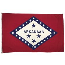 Vintage Cotton Arkansas American State Flag USA Old Cloth Textile Art NOS Large picture