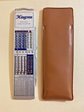 Vtg 1960s Kingson Pocket Calculator Mechanical Adder w/ Stylus Case Instructions picture