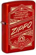 Zippo 48620, It Works Advertising Design, Metallic Red Finish Lighter picture