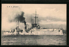 Ak Battle Ship SMS Blucher Den Port Leaving picture
