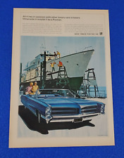 1966 PONTIAC BONNEVILLE ORIGINAL COLOR PRINT AD  (LOT BLUE S24+) picture