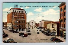 Texarkana TX-Texas, State Line Avenue, Arkansas, Looking North, Vintage Postcard picture