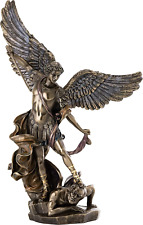 Archangel St. Michael Statue - Michael Archangel of Heaven Defeating Lucifer in  picture
