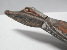 ANTIQUE NEW GUINEA / SOLOMON ISLANDS SOUTH SEAS DUGOUT CANOE MODEL CROCODILE picture