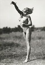  1930 GERHARD RIEBICKE Original Female Nude Athlete Discus Silver Gelatin Photo picture