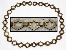 Authentic Vintage Jewish 27 Star of David Antique Brass Chain Link Belt 44