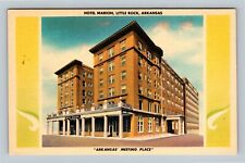 Little Rock AR, Marion Hotel, Vintage Arkansas Linen 1950's Postcard picture
