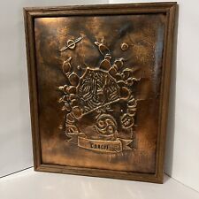 Vintage Handmade Hammered Copper Zodiac Cancer Wall Art Decor 21 x 17 picture
