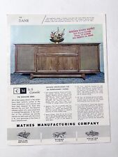 The Dane Entertainment Center Mathes Manfacturing Co Advertisement Ad Sheet 1960 picture