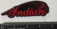 Indian Motorcycle Red And Black Indian Head Dress Iron-On Biker Patch New picture