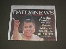 2018 AUGUST 17 NEW YORK DAILY NEWS - ARETHA FRANKLIN DEAD - 1942-2018 picture