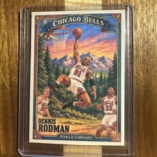 Dennis Rodman Canvas Collection Custom Art Card Bulls picture