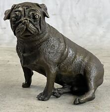 Pug Dog Bronze Miniature Statue Sculpture Figure Original Art 4