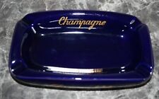 Large advertising ashtray, Deutz Champagne - Night Blue & Gold Glazed Earthenware picture