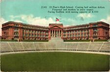 1938 El Paso High School Texas Postcard picture