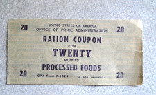 WWII ration coupon for twenty points processed food picture