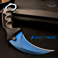 Karambit Knife CS:GO Tactical Fixed Blade Hunting Knives For Sale Blue Steel NEW picture