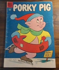 Porky Pig #38 Good 1955 Dell Ice Skating cover picture