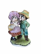 Lefton China Figurines Boy & Girl with Basket 00494 / Hand Painted  picture