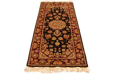 2.5 x 6 Oriental Black 191 x 79 cm Hand-knotted Wool Silk Bedroom Runner Rugs picture