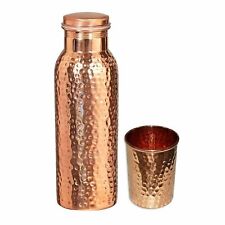 Pure Copper Hammered Water Bottle 1 Tumbler Ayurveda Health Benefits 950ml picture
