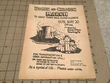 original THREE MILE ISLAND - MARCH, double sided flyer; circa 1980 NUCLEAR picture