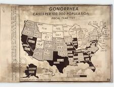 Map of Reported Cases of GONORRHEA US 1969 Press Photo Disease Brian Sullivan picture