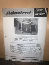 Admiral FM 8 Track Recorder Model #STC 1591 M -Service Manual- Schematics Etc. picture