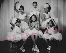 8x10 Vintage Photo Reprint in HD Little Black Girls Ballerinas African American  picture