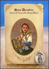St Dymphna Healing Holy Card Folder + Medal (Patron of Mental Illness) picture