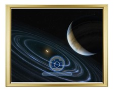 JUPITER-LIKE EXOPLANET HD 106906 B ILLUSTRATION 8X10 GOLD FRAMED PHOTO picture