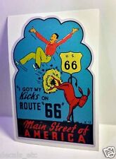 Kicks on Route 66 Vintage Style Travel Decal / Vinyl Sticker, Luggage Label picture