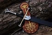 Custom Handmade LOTR Carbon steel Anduril Narsil Sword with Stand & Scabbard. picture