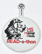 Vintage National Multiple Sclerosis Slueth Read A Thon Advertising Fold Over Pin picture